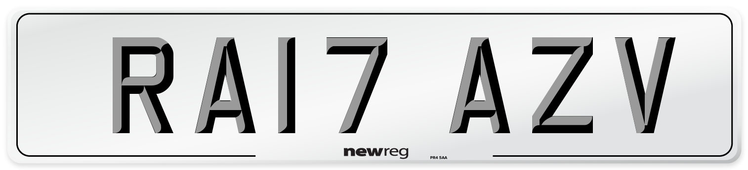 RA17 AZV Number Plate from New Reg